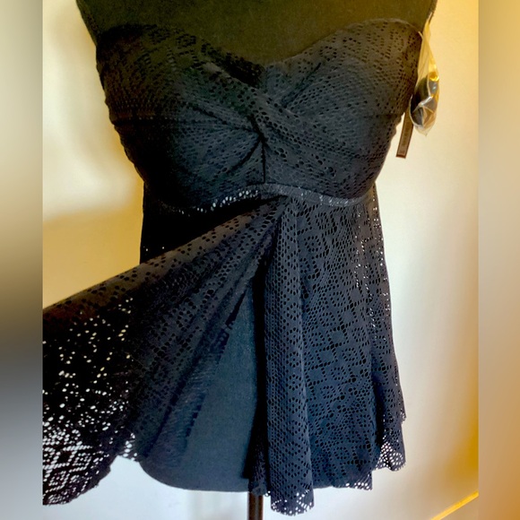 2/$30 Merona tankini swimming top black lace Size L and XL - Picture 4 of 12